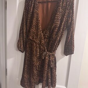 J. Crew Leopard-Print Dress in Brown and Black